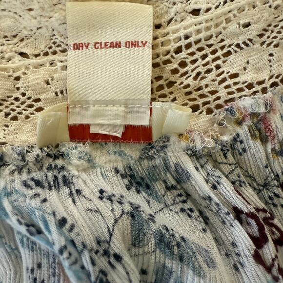 Sundance Peasant Top SZ S Floral Lace Yoke Peasant Sleeves Floral Cottage Boho - Picture 5 of 7